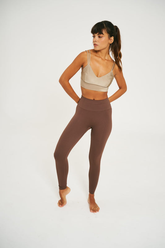 Leggings nido d’ape Marrone