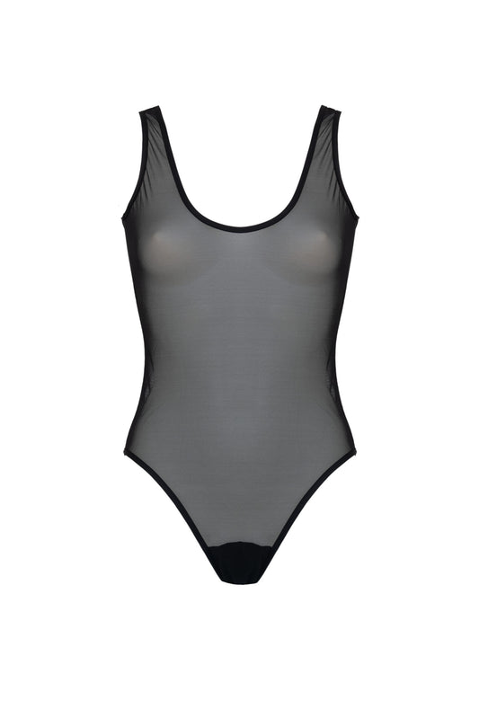 Bodysuit Basic Tulle Nero - MAHR