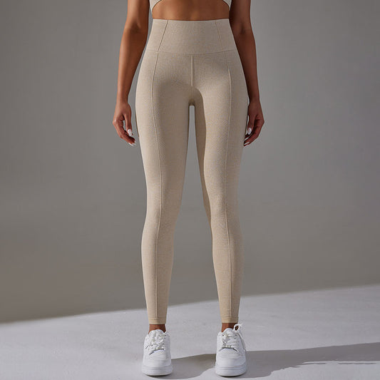 Leggings effetto nido d'ape Tortora - Ready to Wear - MAHR