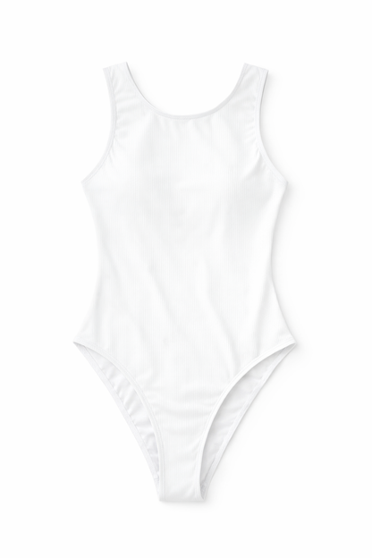 Costume intero a costine – Essential Sculpt Bianco