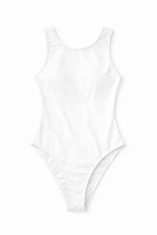 Costume intero a costine – Essential Sculpt Bianco