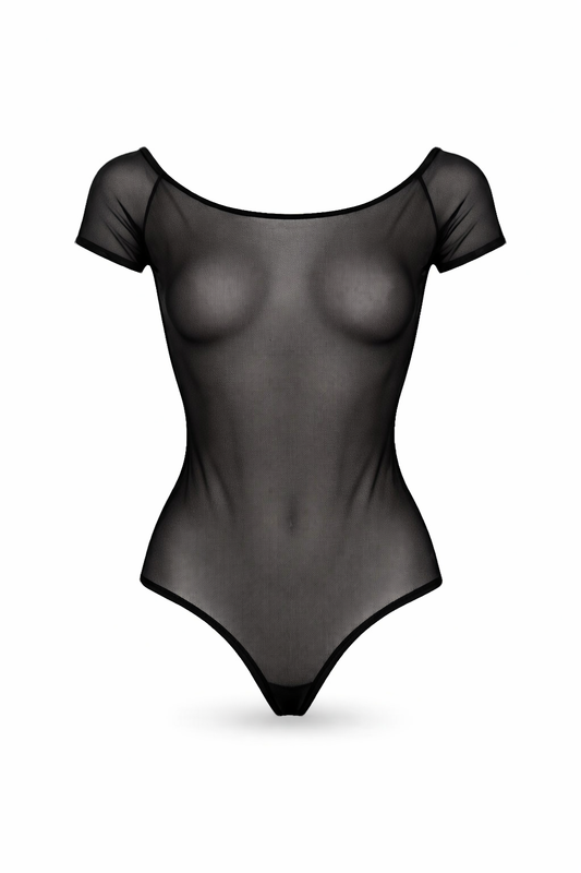 Body Barca in Tulle sartoriale col. Nero