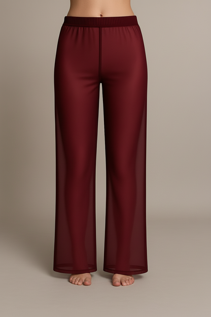 Tailored tulle trousers in Vineyard color