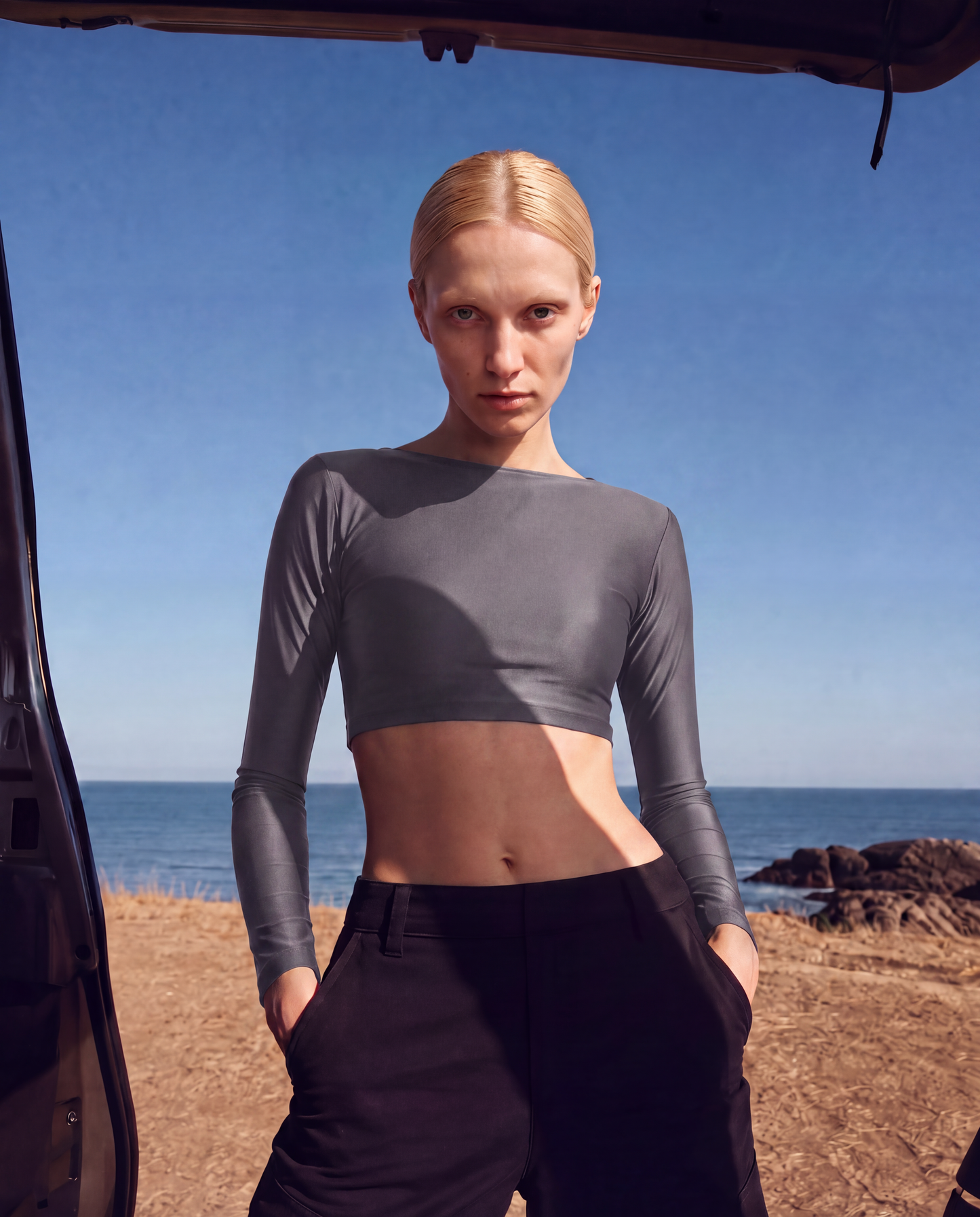 Top Raffaella Glossy sartoriale
