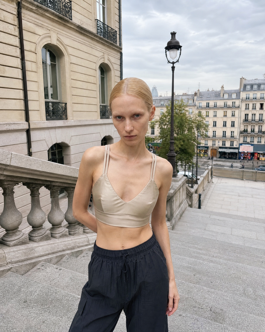 Francesca Glossy tailored top