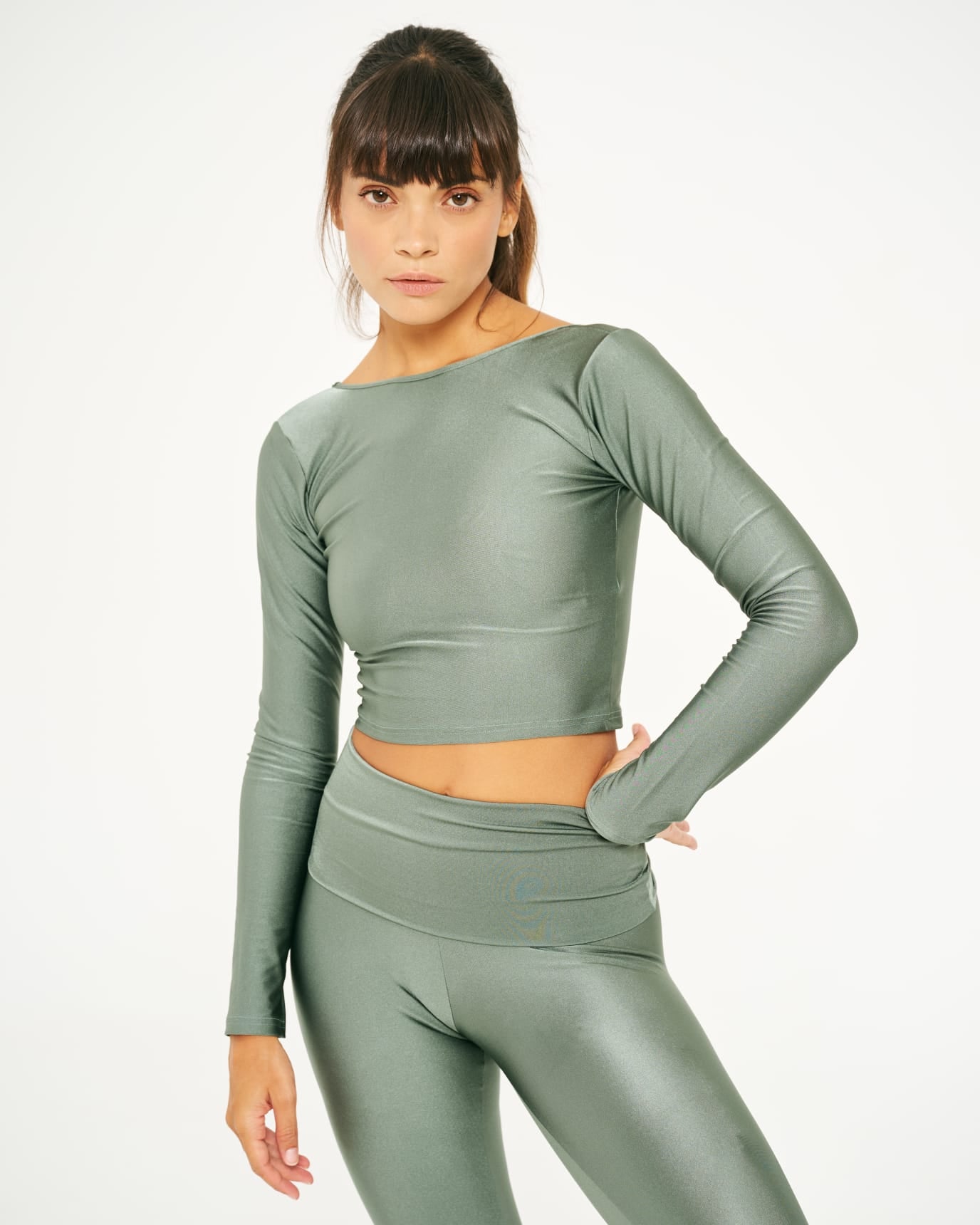 Top Lola sartoriale col. Army Glossy