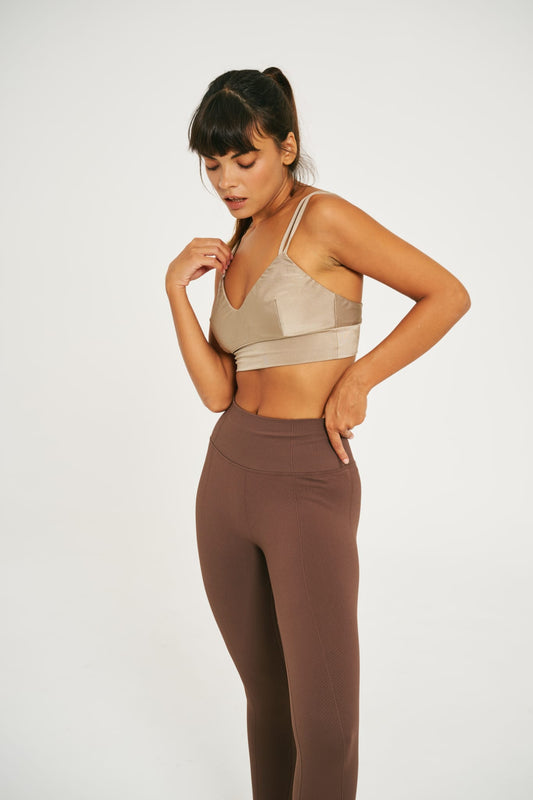 Leggings nido d’ape Marrone