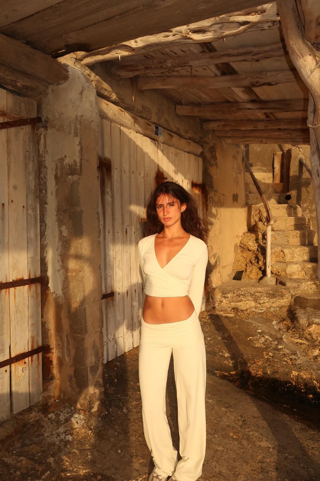 Panta Yoga sartoriale in Jersey col.Avorio