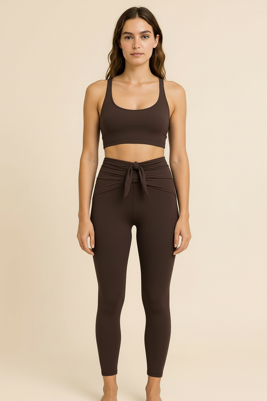 Legging Fiocco sartoriale col. Espresso Matt