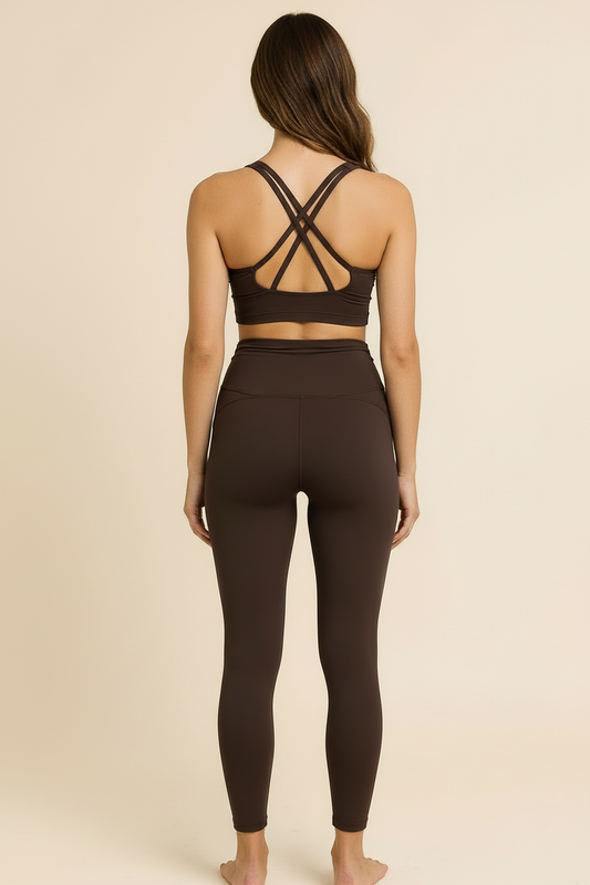 Legging Fiocco sartoriale col. Espresso Matt