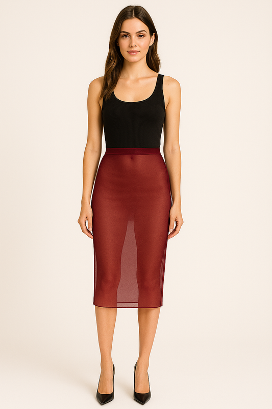 Gonna sartoriale Ilaria in Tulle col. Vigneto