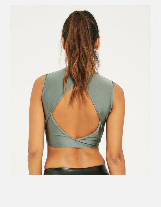 Top Tracey sartoriale col. Army Glossy